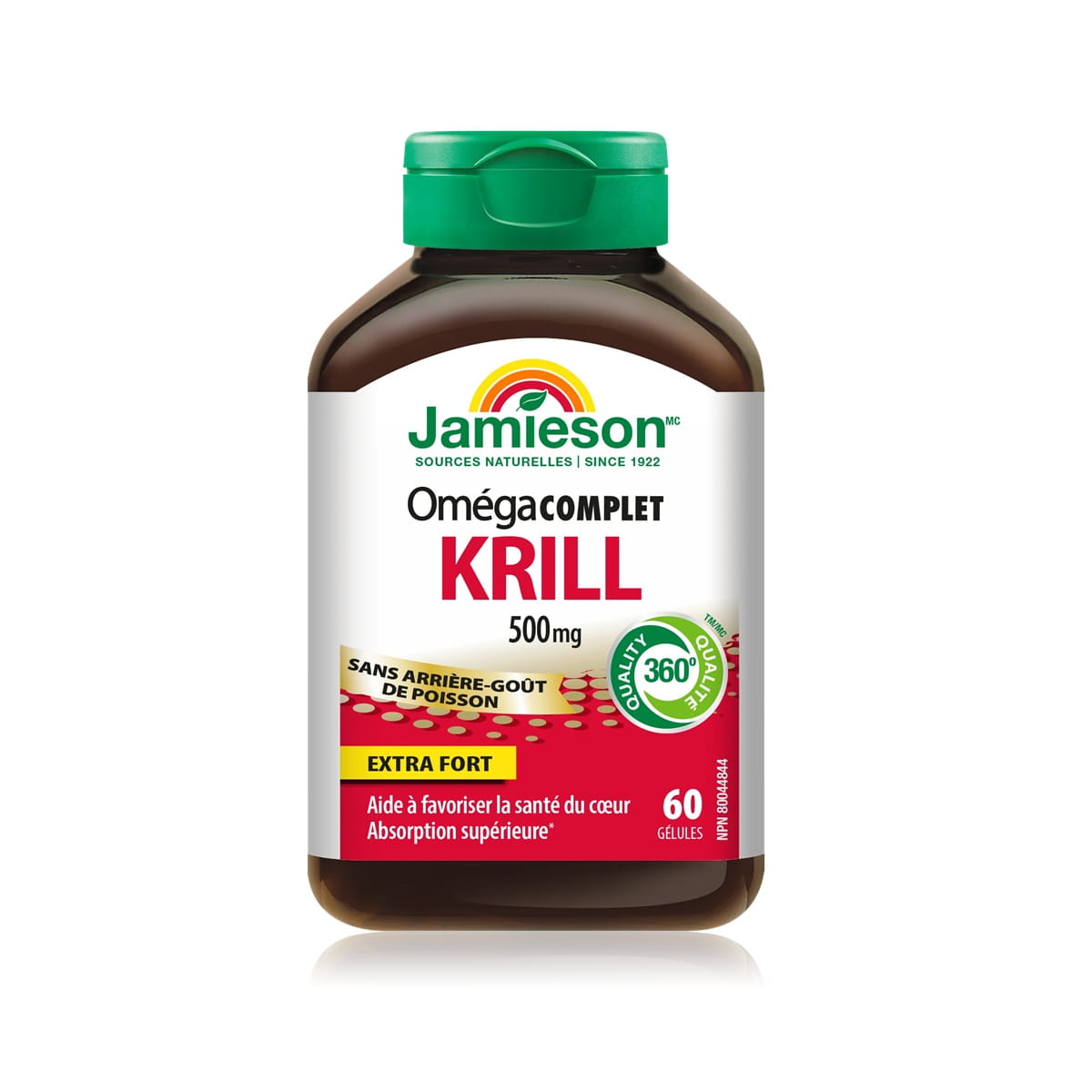 Product label for Jamieson Omega Complete Krill 500 mg (60 softgels) FR