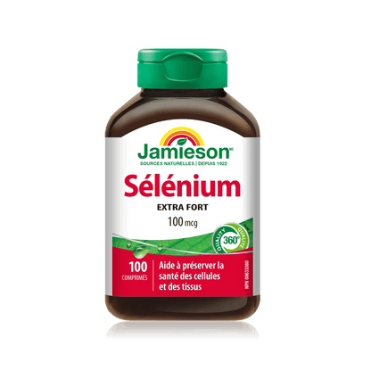 Product label for Jamieson Selenium 100 mcg (100 tablets) FR