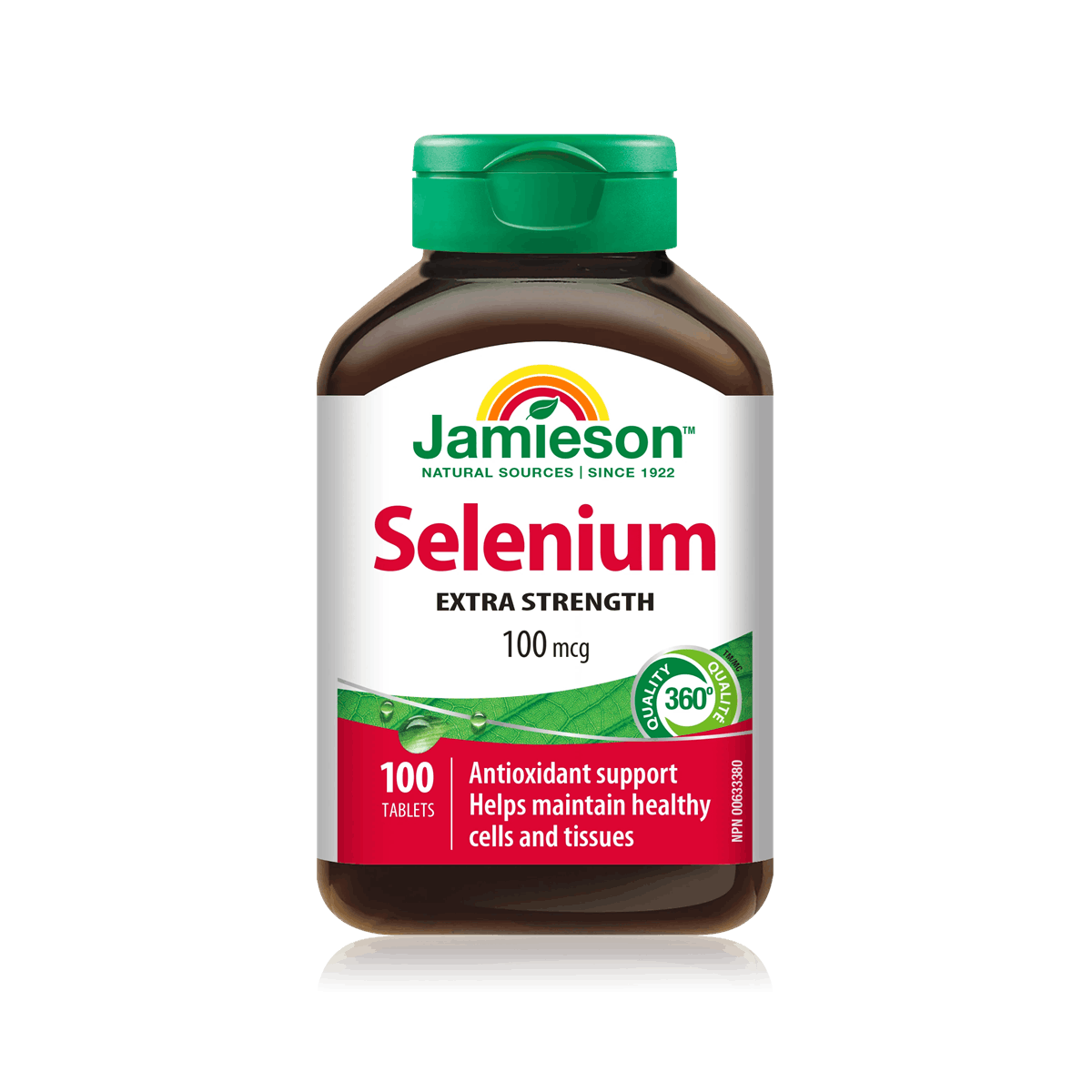 Product label for Jamieson Selenium 100 mcg (100 tablets) EN