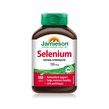 Product label for Jamieson Selenium 100 mcg (100 tablets) EN