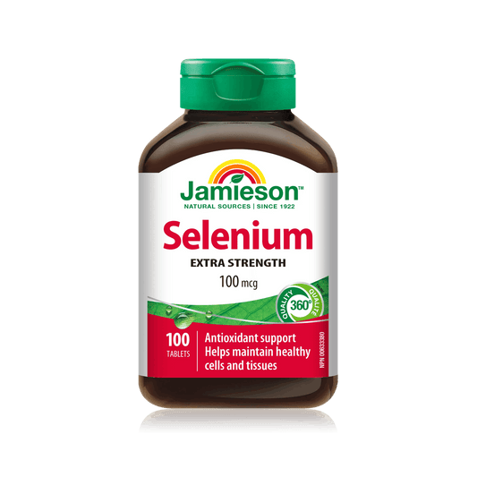Product label for Jamieson Selenium 100 mcg (100 tablets) EN
