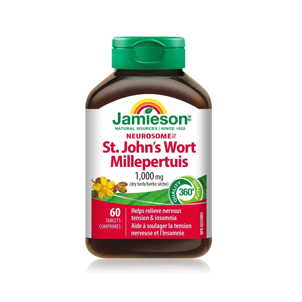 Product label for Jamieson St. John's Wort (60 tablets) EN