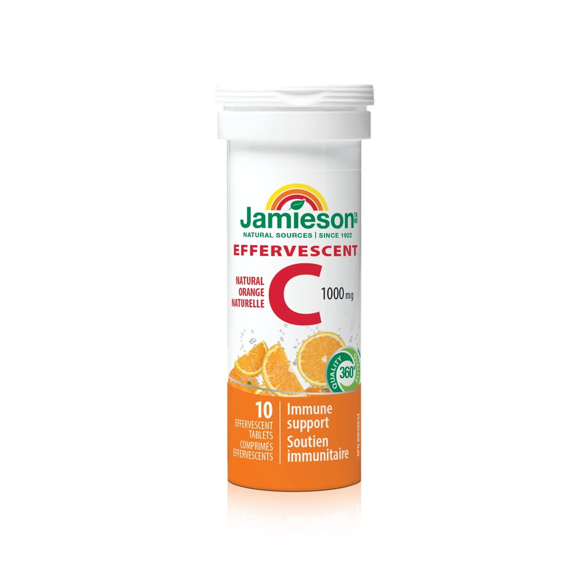 Tube for Jamieson Vitamin C 1000 mg Orange Flavour Effervescent Tablets (10 tablets)