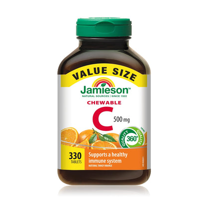 Jamieson Vitamin C 500 mg Chewables Tangy Orange (330 tablets)