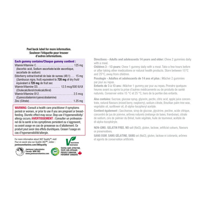 Directions, ingredients, warnings for Jamieson Vitamin C + Immune Shield (60 gummies)