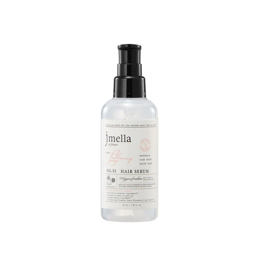 Product label for Jmella in France Blooming Peony Hair Serum (100 mL)