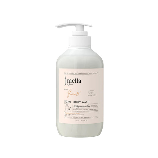 Product label for Jmella in France Queen 5 Body Wash (500 mL)