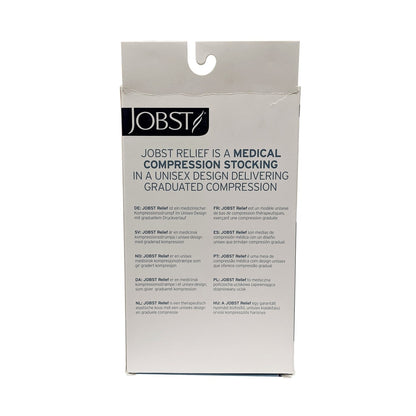 Description for Jobst Relief Compression Stockings 20-30 mmHg - Thigh High / Silicone Dot Band / Closed Toe / Black (Small)