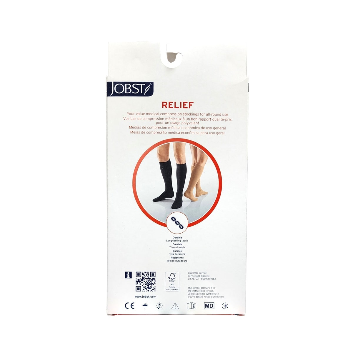 Features for Jobst Relief Compression Stockings 30-40 mmHg - Knee High / Closed Toe / Black (Medium)