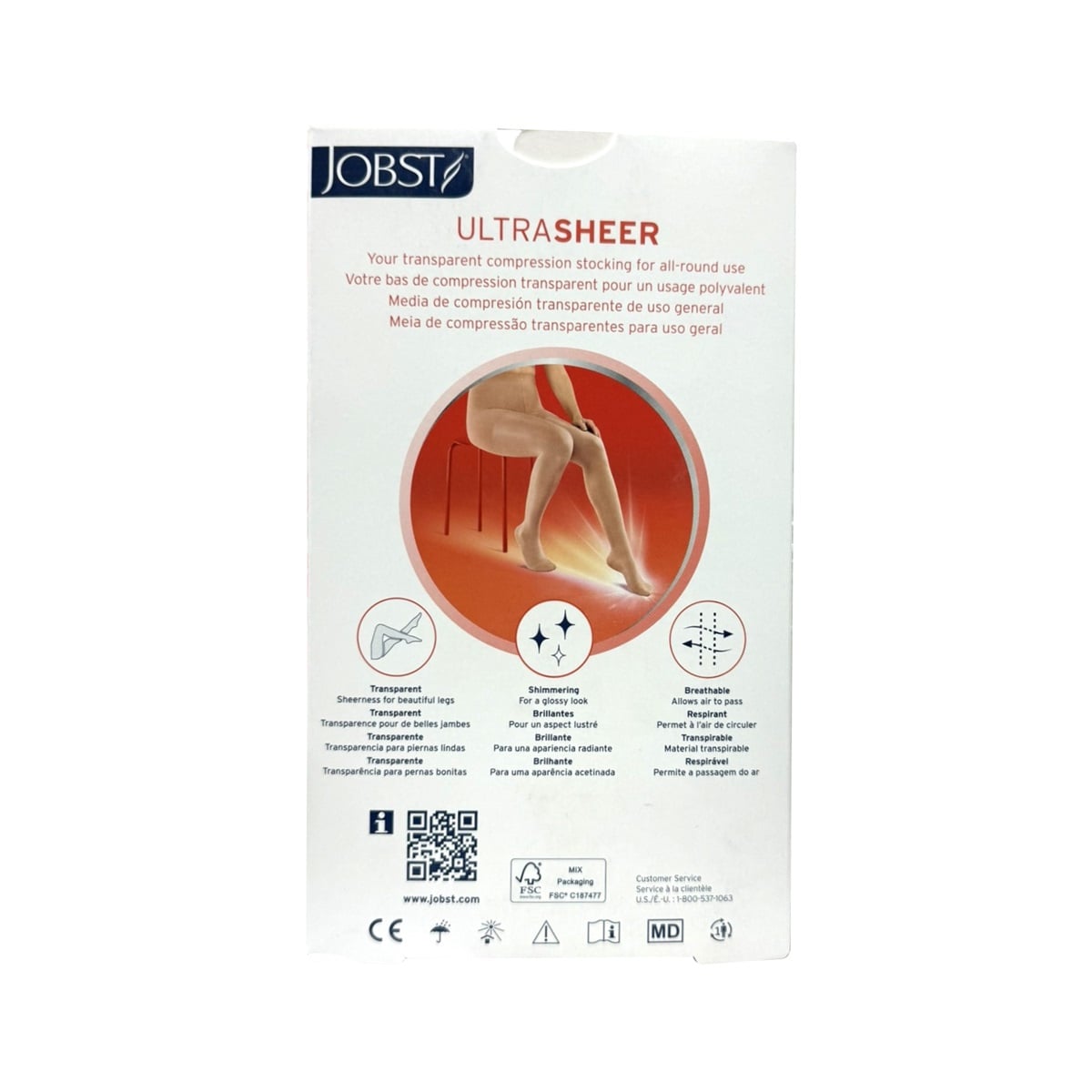 Description for Jobst UltraSheer Compression Stockings 15-20 mmHg - Waist High / Closed Toe / Natural (Medium)