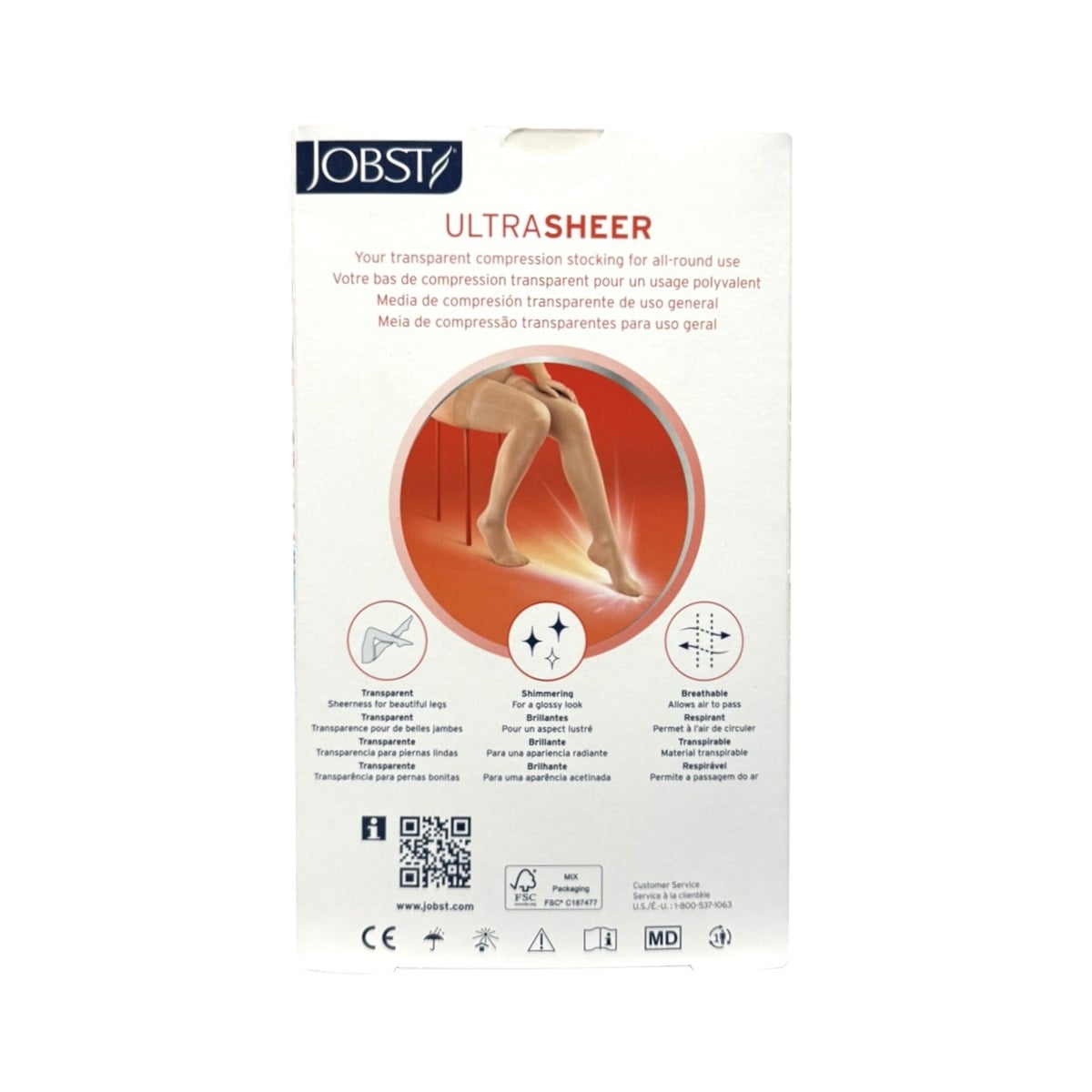 Description for Jobst UltraSheer Compression Stockings 20-30 mmHg - Waist High / Closed Toe / Natural (Medium)