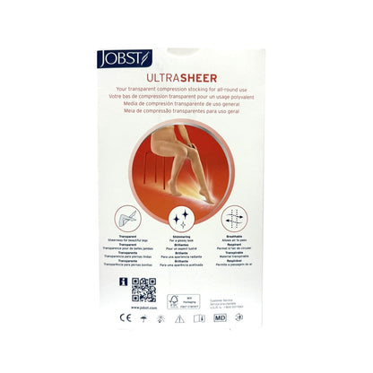 Description for Jobst UltraSheer Compression Stockings 20-30 mmHg - Waist High / Closed Toe / Black (Small)