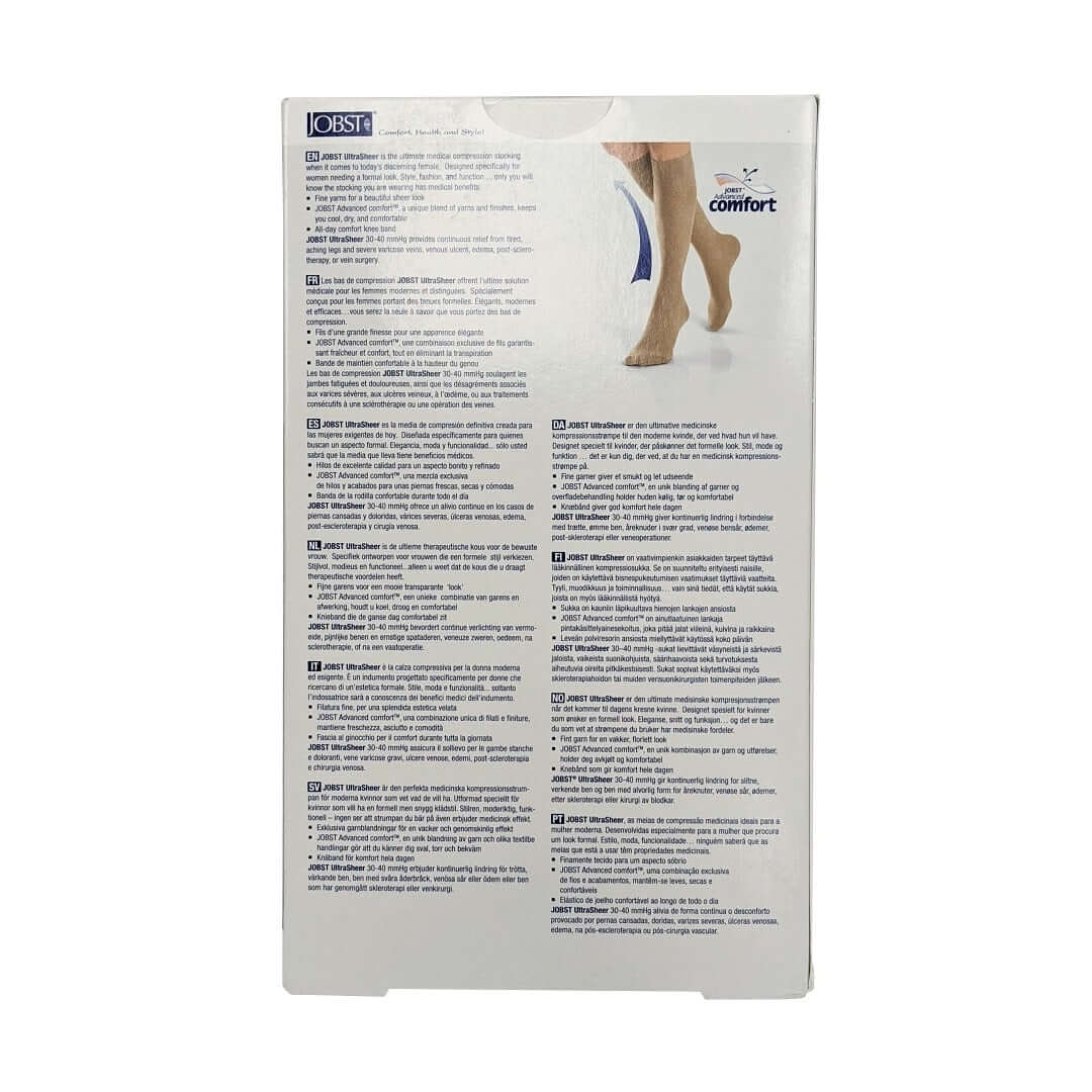 Jobst UltraSheer Compression Stockings 30-40 mmHg - Knee high / Closed Toe  / Black - Medium