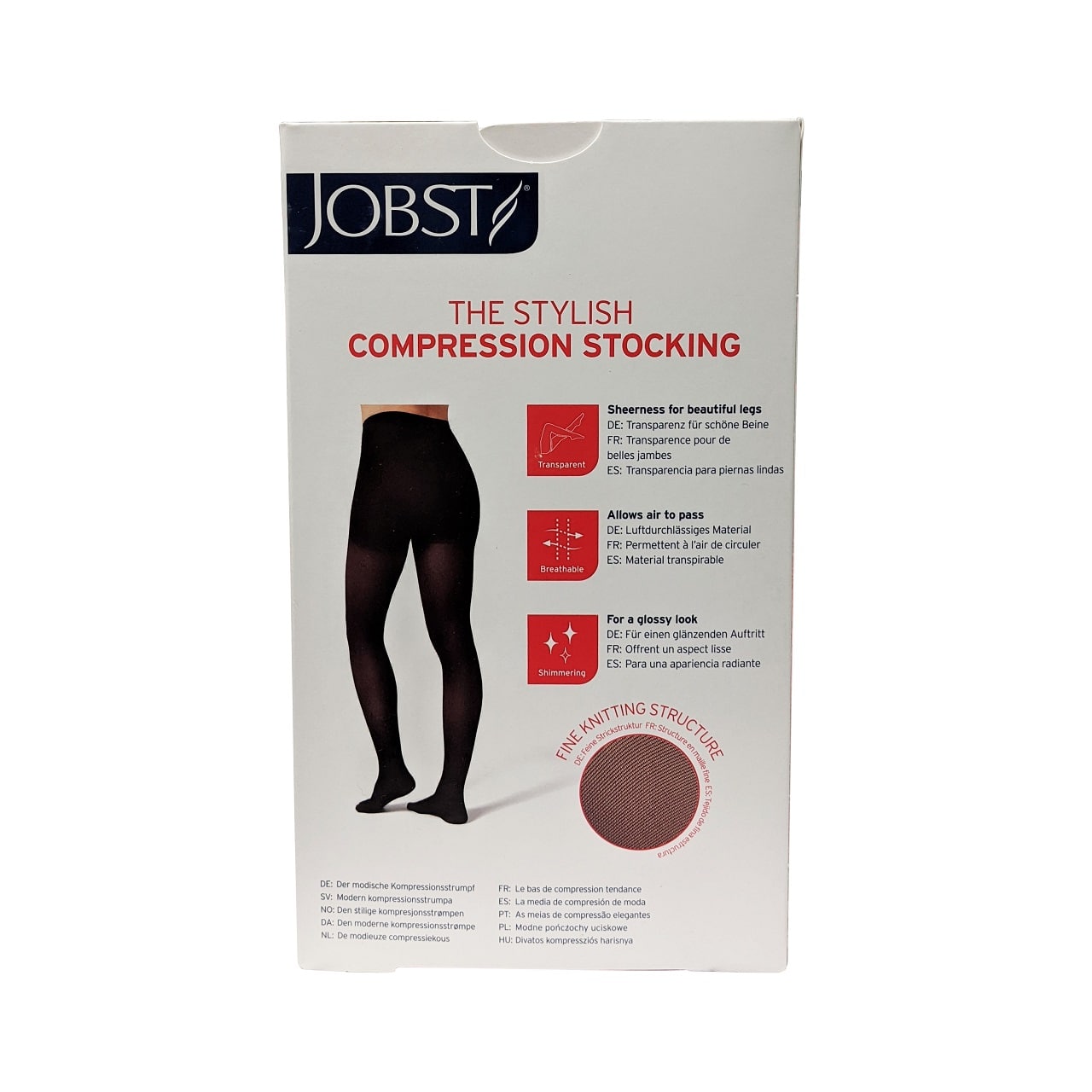 Features for Jobst UltraSheer Compression Stockings 30-40 mmHg - Thigh High / Silicone Dot Band / Closed Toe / Black (Medium)