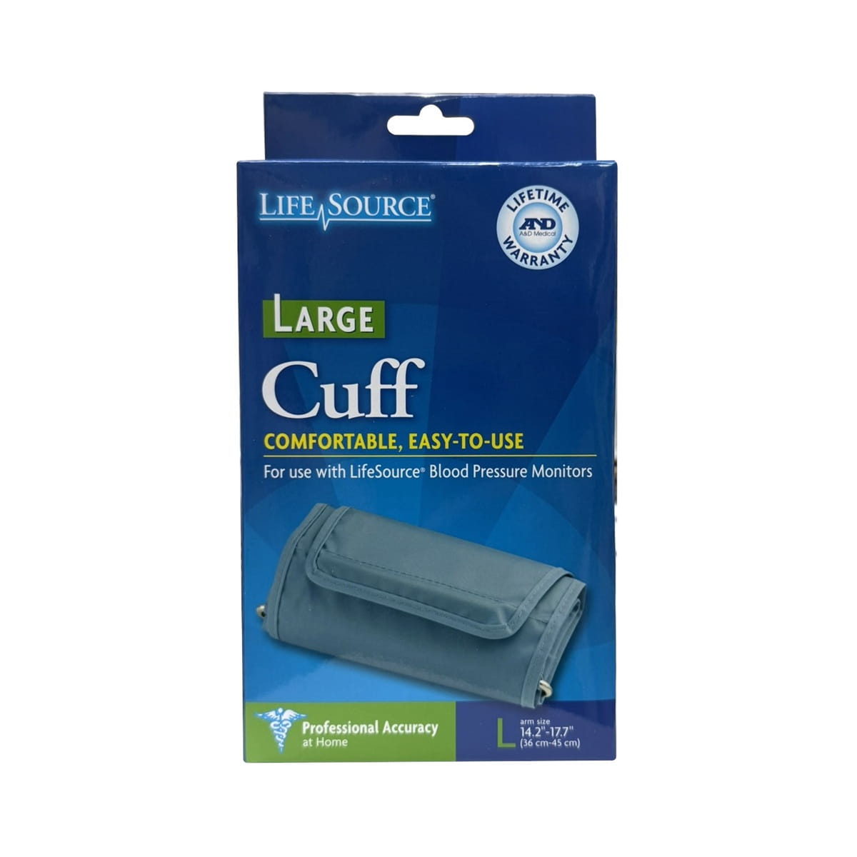 Product label for Life Source Blood Pressure Monitor Cuff (Large) UA-281 in English