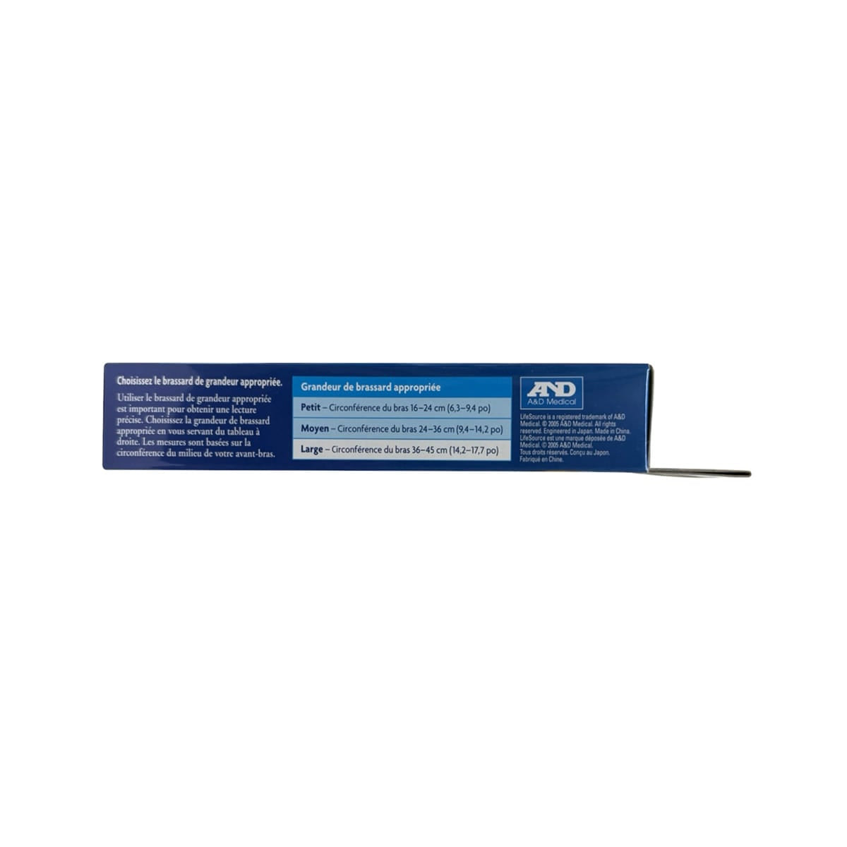 Product label for Life Source Blood Pressure Monitor Cuff (Large) UA-281 in French