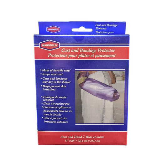 Product label for Mansfield Cast and Bandage Protector for Arm and Hand (31" x 10")