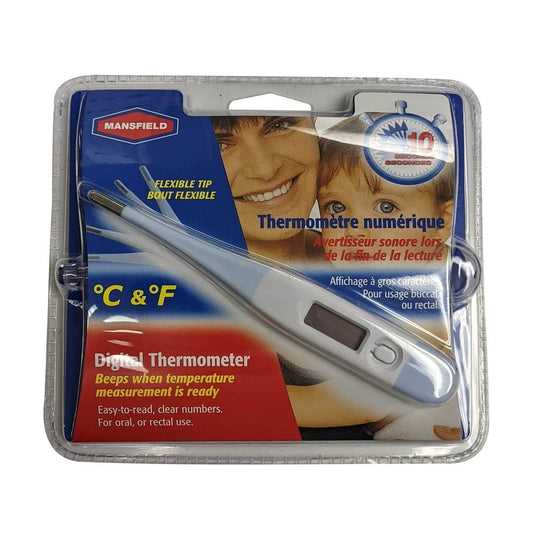 Product label for Mansfield Digital Thermometer with Flexible Tip