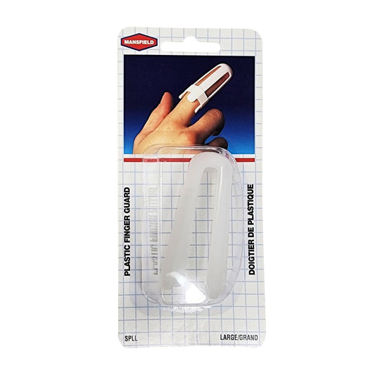 Product label for Mansfield Plastic Finger Splints (Large)