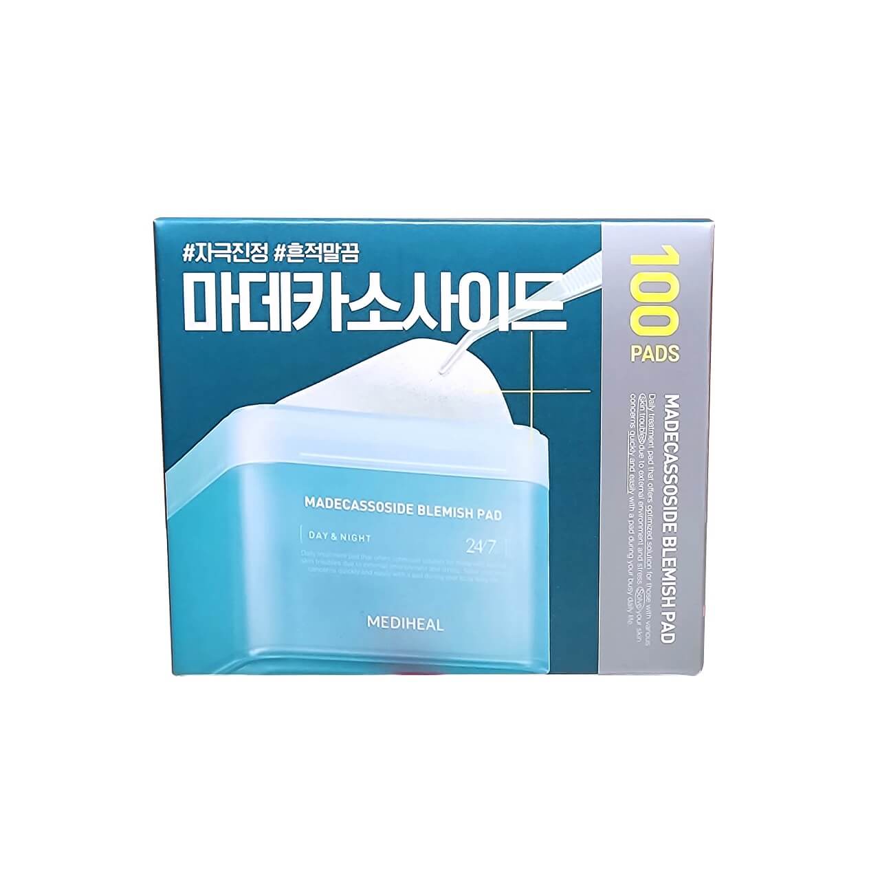 Product label for Mediheal Madecassoside Blemish Pad (100 count)