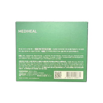 Description, ingredients, cautions for Mediheal Teatree Trouble Pad (100 count) in Korean