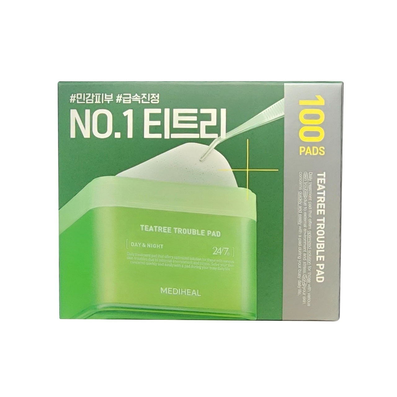 Product label for Mediheal Teatree Trouble Pad (100 count)