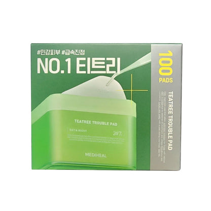 Product label for Mediheal Teatree Trouble Pad (100 count)