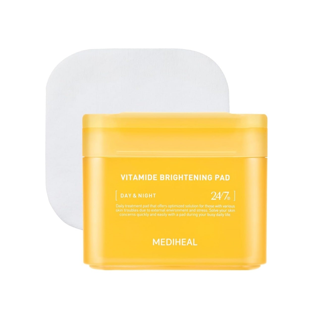Product label for Mediheal Vitamide Brightening Pads (100 count)