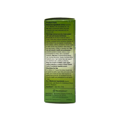 Ingredients, Warnings, Directions for  Mentholatum Natural Menthol Rub Roll-On (50 grams) in English