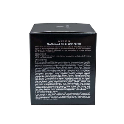 Directions, ingredients, and caution for Mizon Black Snail All In One Cream