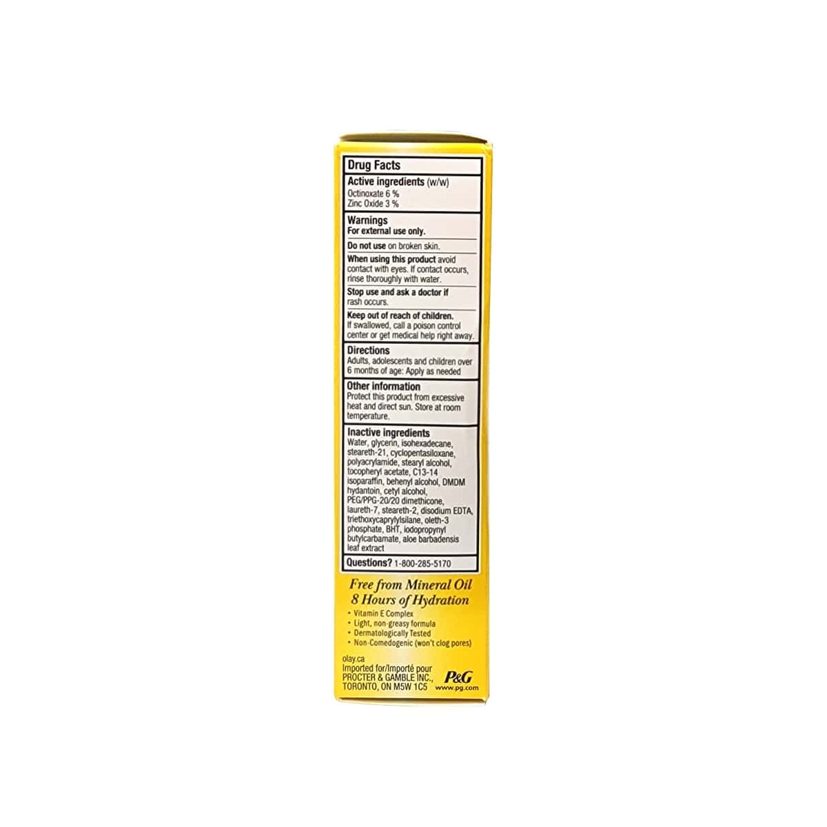 Ingredients, Warnings, Directions for Olay Complete Daily Moisturizing Lotion SPF 15 (120 mL) in English