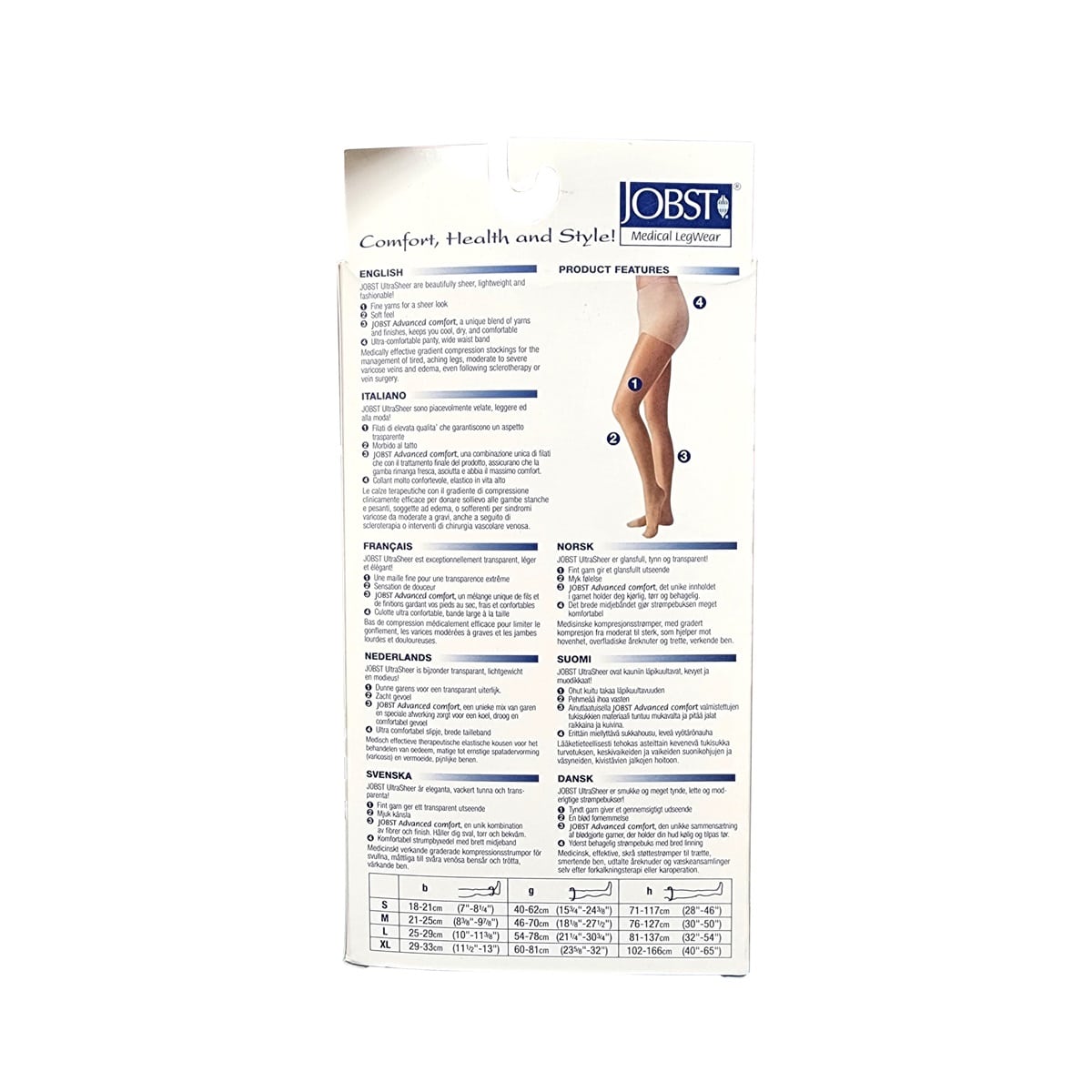 Features for Jobst UltraSheer Compression Stockings 20-30 mmHg - Pantyhose / Closed Toe / Black (Small)