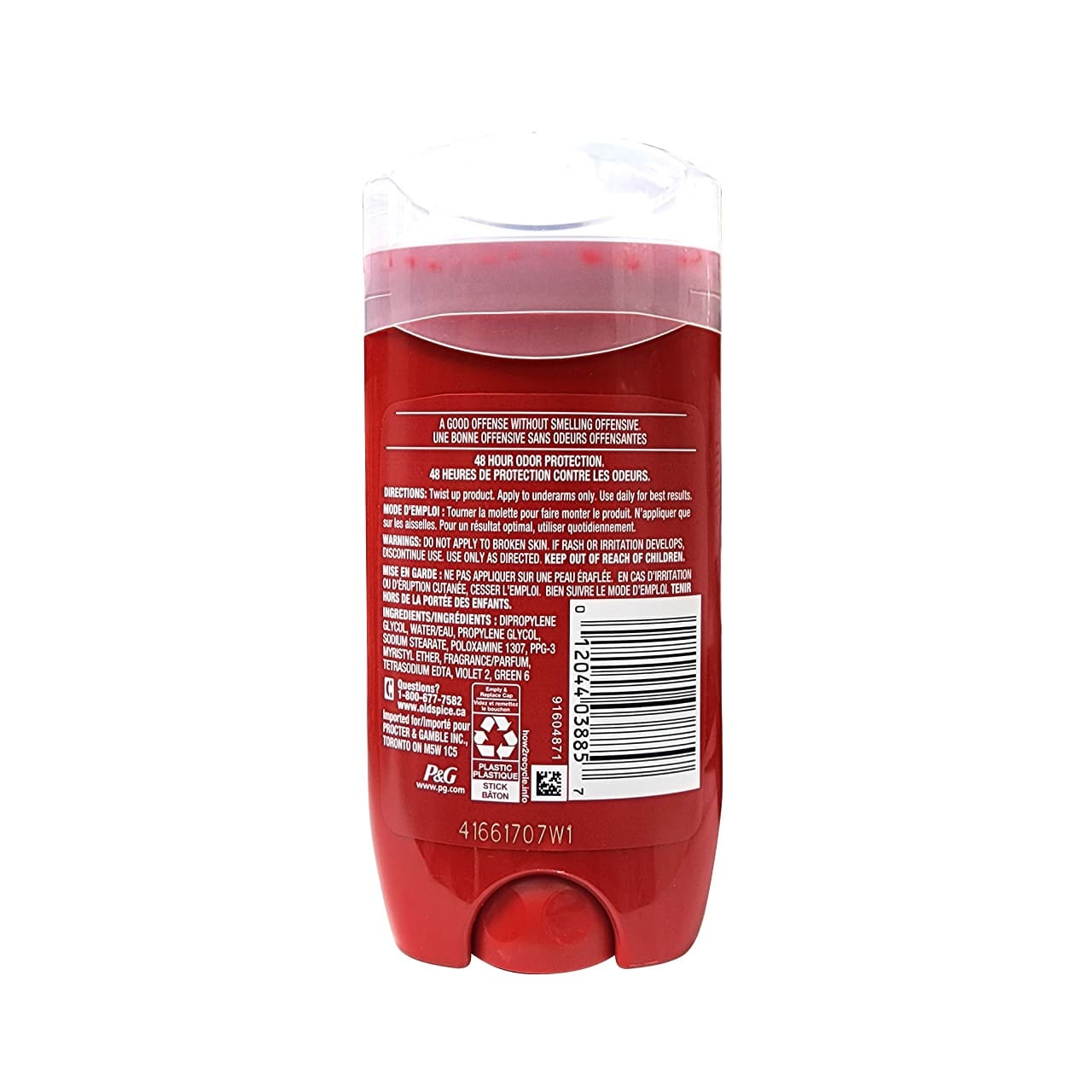 Directions, Warnings, Ingredients for Old Spice Fresh High Endurance Deodorant (85 grams)