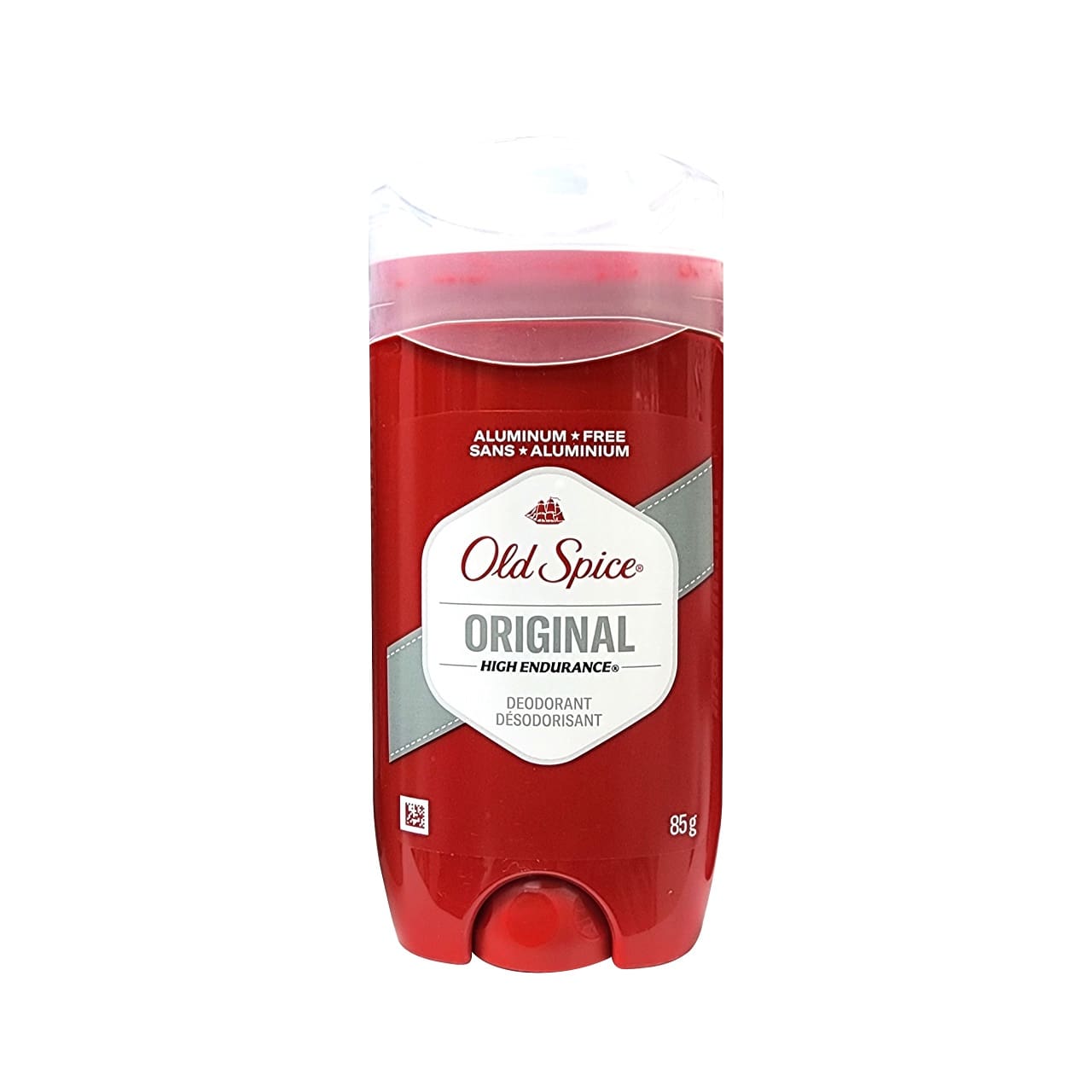 Product label for Old Spice Original High Endurance Deodorant (85 grams)