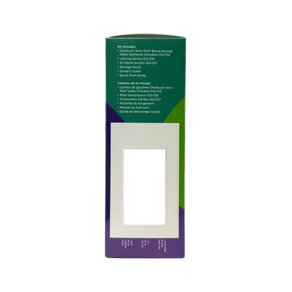 Kit contents for OneTouch Verio Flex Blood Glucose Monitoring System