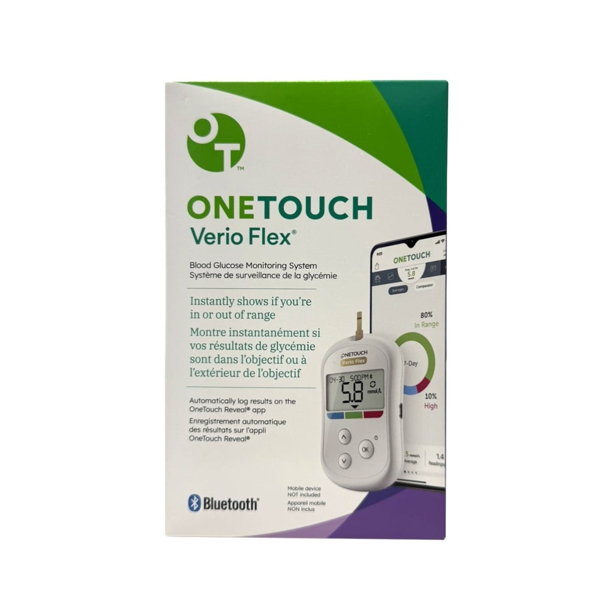 Product label for OneTouch Verio Flex Blood Glucose Monitoring System