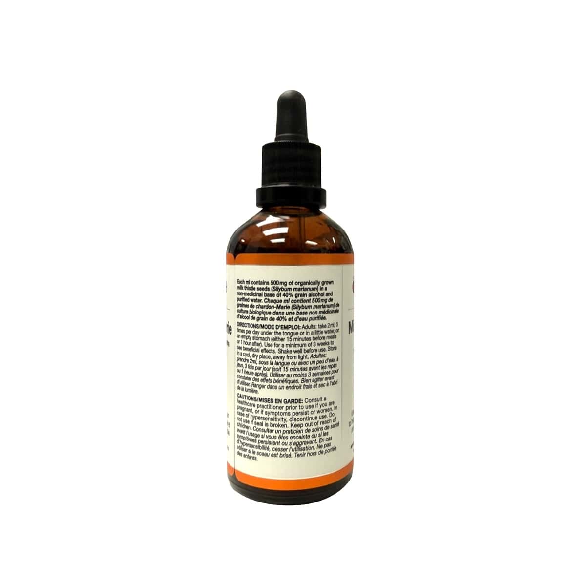 Description, directions, cautions for Orange Naturals Milk Thistle 500 mg / mL (100 mL)