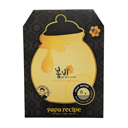 Product label for Paparecipe Bombee Black Honey Mask (10 Sheets)
