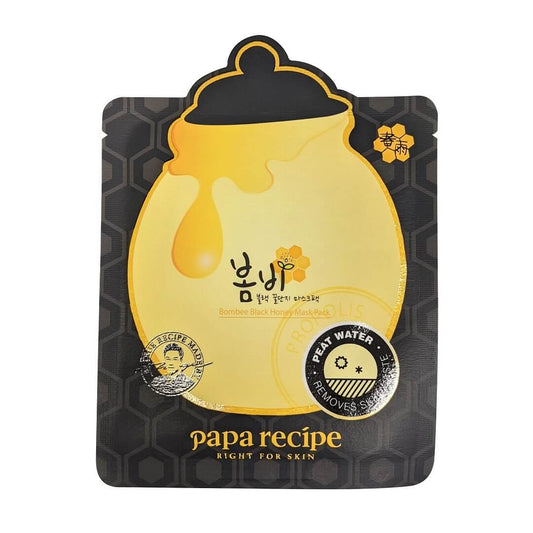 Product label for Paparecipe Bombee Black Honey Mask (1 Sheet)