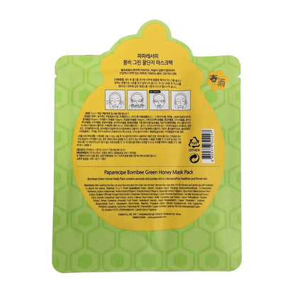 Description, directions, and ingredients for Paparecipe Bombee Green Honey Mask (1 Sheet)