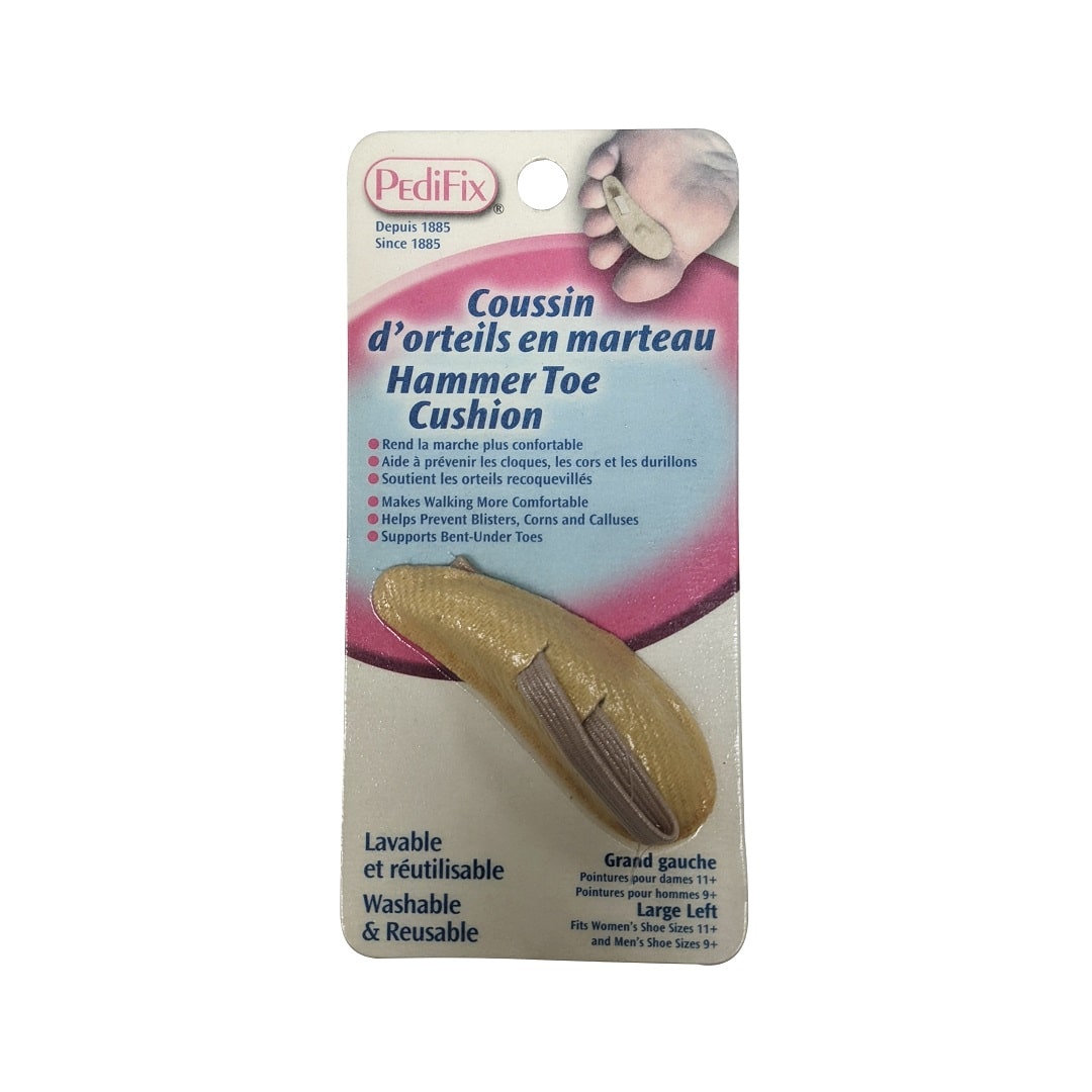 Product label for PediFix Hammer Toe Cushion (Large) Left Foot