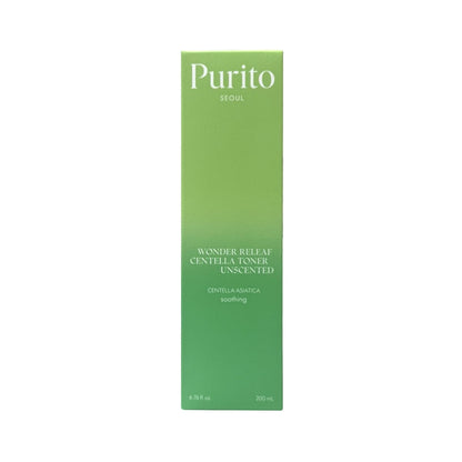 Product label for Purito Centella Unscented Toner (200 mL)