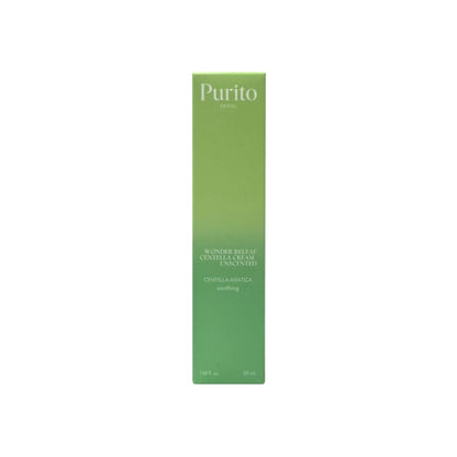 Product label for Purito Wonder Releaf Centella Cream Unscented (50 mL)