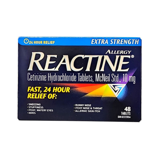 Reactine Extra Strength Cetirizine Hydrochloride 10mg (48 tablets)
