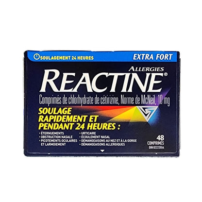 Reactine Extra Strength Cetirizine Hydrochloride 10mg (48 tablets)