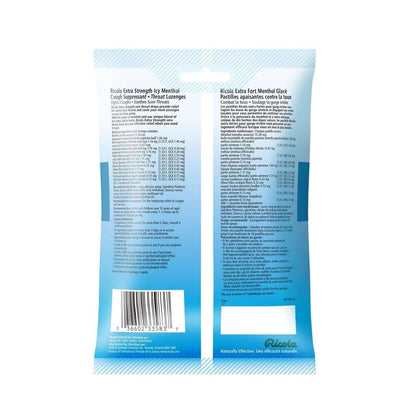 Description, ingredients, uses, cautions for Ricola Extra Strength Icy Menthol (19 lozenges)