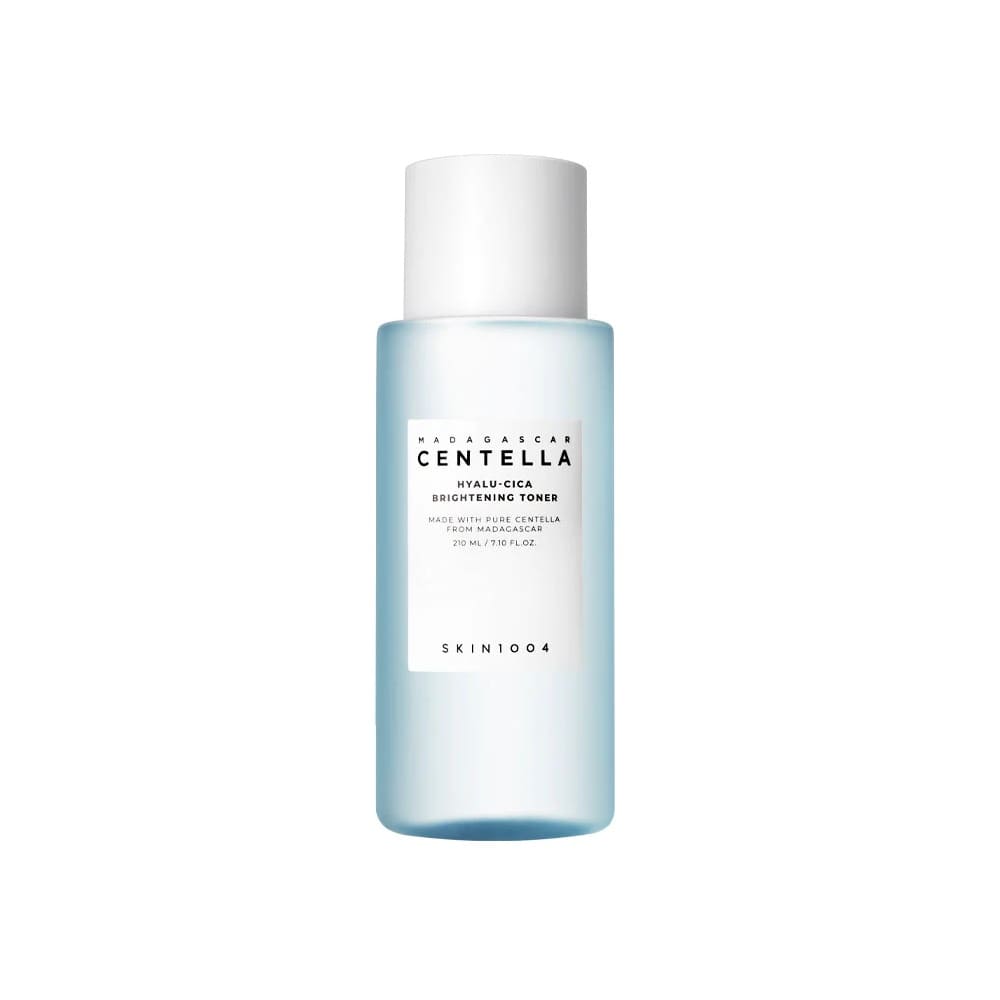 Product label for SKIN1004 Madagascar Centella Hyalu-Cica Brightening Toner (210 mL)