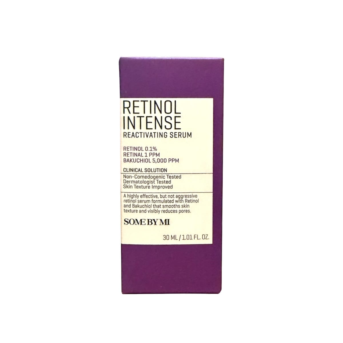 Product label for SOME BY MI Retinol Intense Reactivating Serum (30 mL)