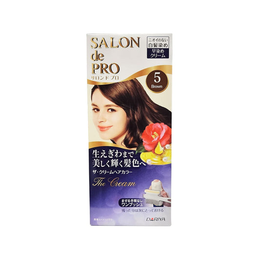 Product label for Salon de Pro The Cream #5 Brown