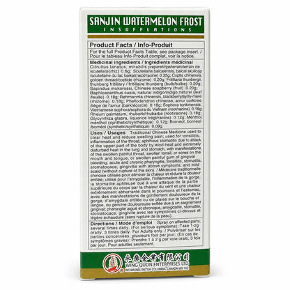 Sanjin Watermelon Frost Insufflations (3 grams) - Ingredients, Uses, Directions